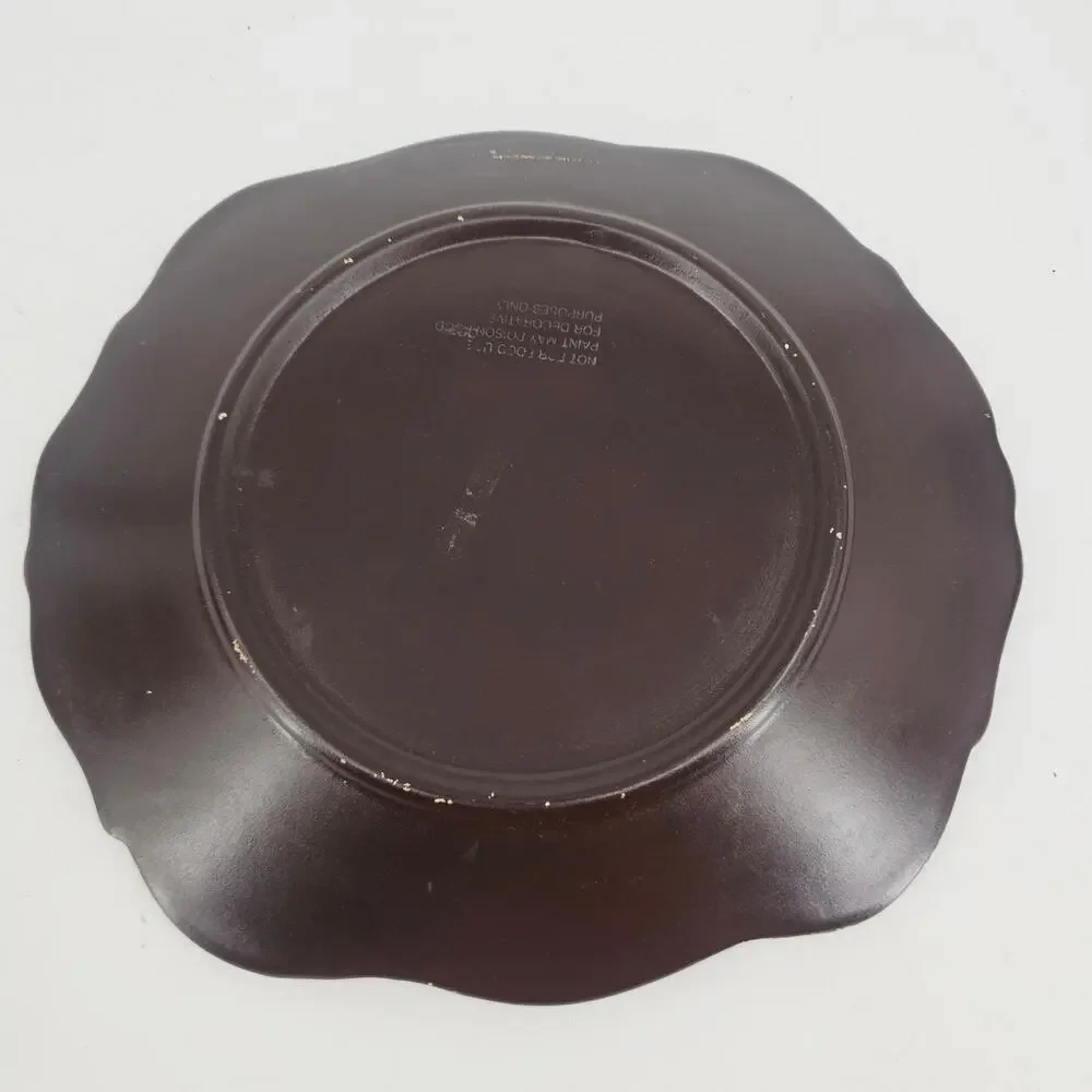 Vintage Handpainted Floral & Fauna Bird Tray Plate Ceramic Moody Cottagecore - Picture 2 of 9